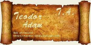 Teodor Adam vizit kartica